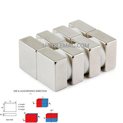 Magnet de néodyme rectangulaire de type F20x20x10mm N50 N52 avec certification ISO9001 2000
