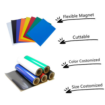 Tape magnétique en caoutchouc flexible de qualité directe personnalisée avec revêtement adhésif 3M