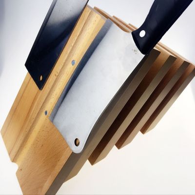 Logo personnalisé Porte-bloc de couteau magnétique pour cuisine en bois durable