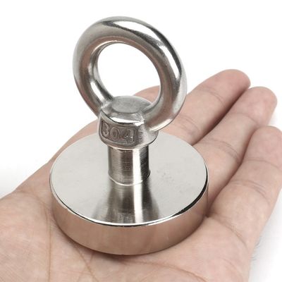 Magnet au néodyme à haute tolérance POTN08-75 550 lbs Fort avec trou de vis pour la pêche