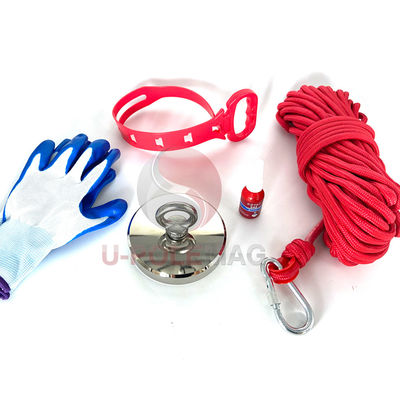 Dia 60mm 350lbs Force Neodymium Magnet Kit de pêche avec D10mm x L10M Taille de corde