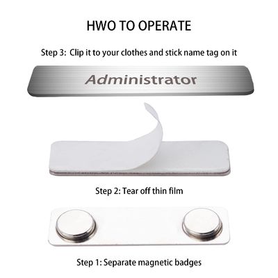 2 aimants au néodyme arrière magnétique nom détenteurs de badge Bloc de conception