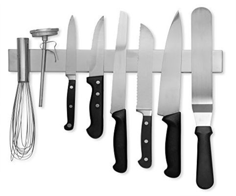 bande de couteau magnétique en acier inoxydable de 16 pouces pour un rangement de cuisine propre et pratique