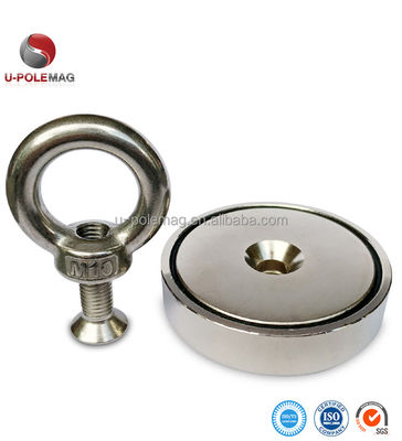 UPN04-75 aimant de pêche en néodyme de 350 lbs avec boulon et type de crochet de tolérance /-0,1 mm