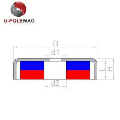UPN04-75 aimant de pêche en néodyme de 350 lbs avec boulon et type de crochet de tolérance /-0,1 mm