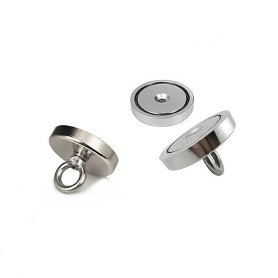 Magnéte de pêche NdFeB à haute résistance magnétique D80x19mm-M10 avec champ magnétique permanent