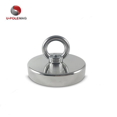 Magnéte de pêche NdFeB à haute résistance magnétique D80x19mm-M10 avec champ magnétique permanent