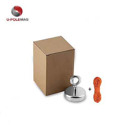 Magnéte de pêche NdFeB à haute résistance magnétique D80x19mm-M10 avec champ magnétique permanent