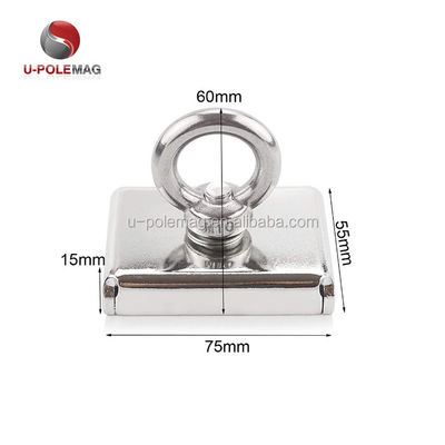 Magnéte de pot rectangulaire carré personnalisé avec vis M10 et force de traction de 330lbs