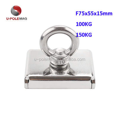 Magnéte de pot rectangulaire carré personnalisé avec vis M10 et force de traction de 330lbs