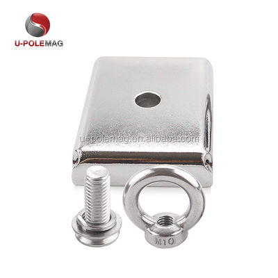 Magnéte de pot rectangulaire carré personnalisé avec vis M10 et force de traction de 330lbs