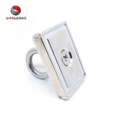 Magnéte de pot rectangulaire carré personnalisé avec vis M10 et force de traction de 330lbs