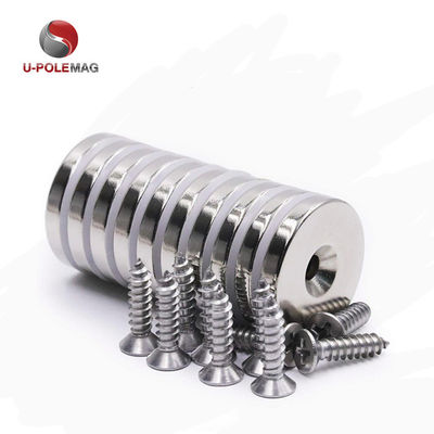 HTN04-60x15-8.5 mm aimant de pot de néodyme contre-enfoncé avec revêtement Ni-Cu-Ni
