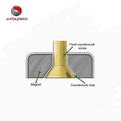 HTN04-60x15-8.5 mm aimant de pot de néodyme contre-enfoncé avec revêtement Ni-Cu-Ni