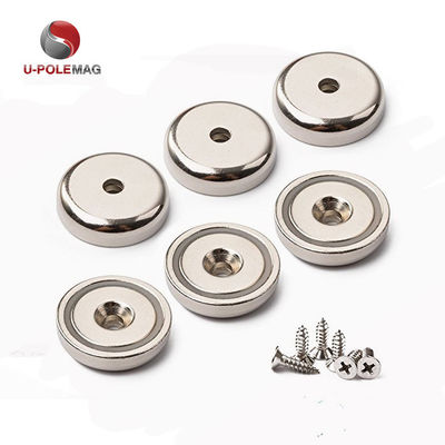 HTN04-60x15-8.5 mm aimant de pot de néodyme contre-enfoncé avec revêtement Ni-Cu-Ni