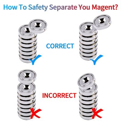 Magnéte à pot NdFeB super fort personnalisé avec trou anti-enfoncement permanent d1 5,5 mm