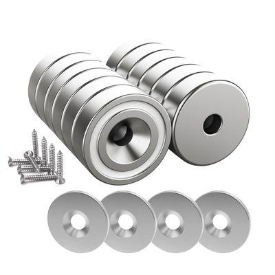 5.5mm taille de vis aimant industriel personnalisé NeFeB pot aimant avec contre-enfoncement trou d'anneau