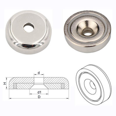 5.5mm taille de vis aimant industriel personnalisé NeFeB pot aimant avec contre-enfoncement trou d'anneau