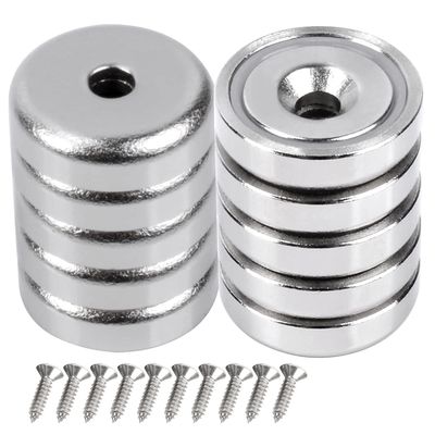 D20 MM 20lbs NdFeB Pot Magnet avec trou anti-enfoncement Hauteur totale H 7,2 mm Trou d1 4,5 mm
