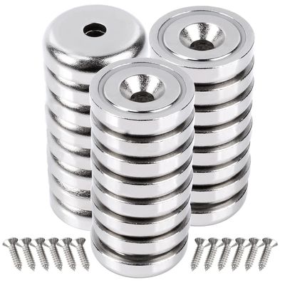 Super puissance 25mm Magnet de tasse avec contre-enfoncement Forteur du trou approximativement 19kg For d1 5,5 mm