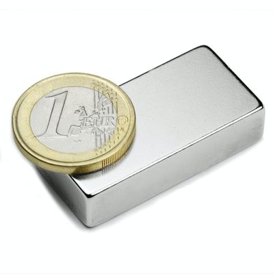 40*20*10mm N52 Neodymium Block Magnet avec direction du magnétisme axial et tolérance ± 1%
