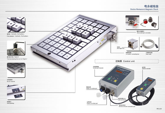 Chaque magnétique permanent pour machine CNC et broyeur de surface 300x600 mm ou taille personnalisée