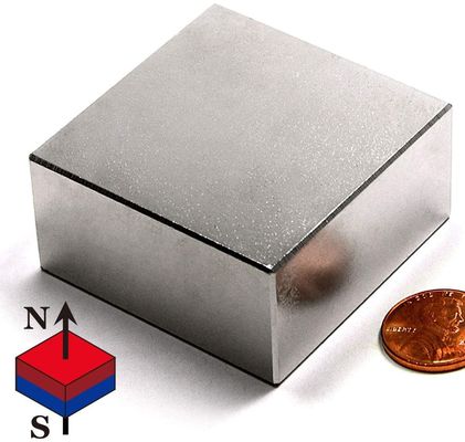Bloc magnétique carré de néodyme sintré à fort flux magnétique de qualité personnalisée N35-N52