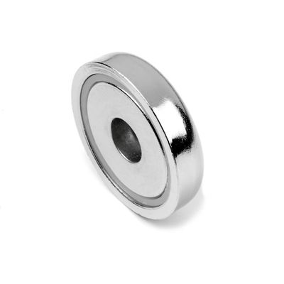 32 mm magnéte de pot de néodyme avec trou de contre-enfoncement 32 kg capacité de traction 1,26 pouces de diamètre