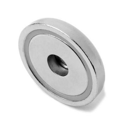 D42mm Pot Magnet avec une base magnétique en néodyme en tasse ronde et une forte force de déplacement