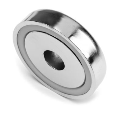 35 LB Magnés de montage à force de traction avec trou contre-foré et diamètre de pot D 60 mm
