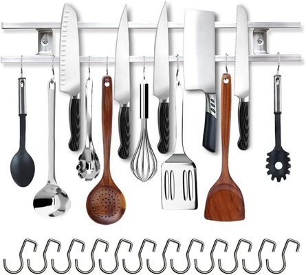 Porteur de couteau magnétique à tube carré pratique avec 304 acier inoxydable et NdFeB aimant
