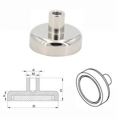 Matériau composite aimant rond NdFeB aimant néodymium pot D60mm avec une force de 160 kg
