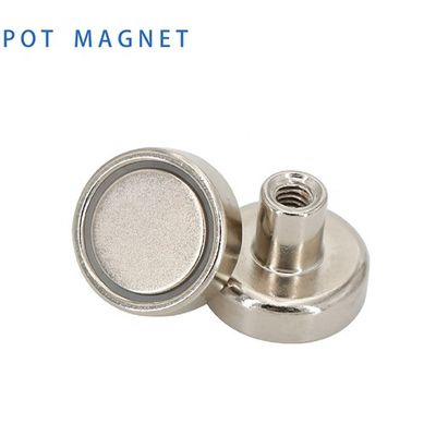 Matériau composite aimant rond NdFeB aimant néodymium pot D60mm avec une force de 160 kg