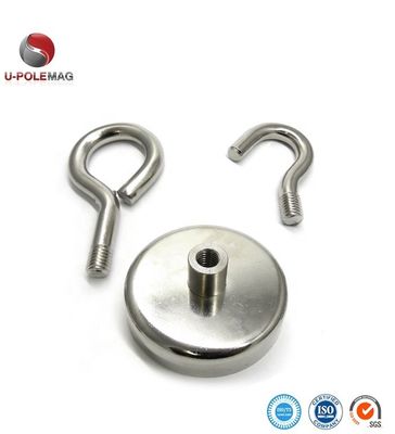 Matériau composite aimant rond NdFeB aimant néodymium pot D60mm avec une force de 160 kg
