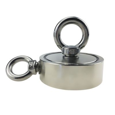 D75mm 200 kg Force de traction Double face ronde Forte Magnétique Réscue de la pêche Kit Magnéte avec crochet