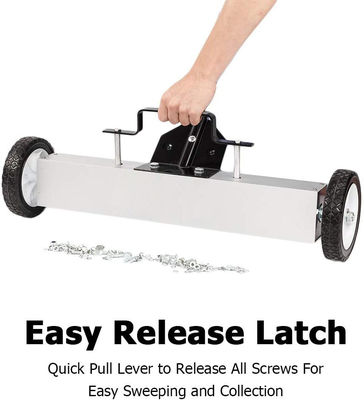 Pratique balayeuse magnétique de type push avec une force de traction de 30 à 50 lb et des roues
