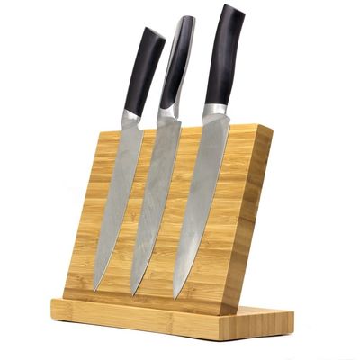 ISO9001 2000 Système de bois naturel de bambou Magnétique porte-bloc de couteau Conception personnalisée