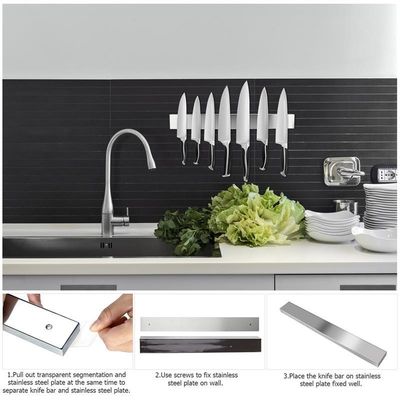 16 " organiseur magnétique murale d'outils de cuisine en acier inoxydable idéal pour le rangement de rangement murale de cuisine