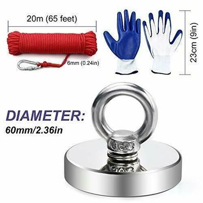 Taille de vis M10 Magnéte de pêche à face unique puissant Super fort Magnétique de pêche permanent