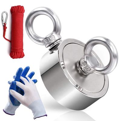 Rings de levage doubles personnalisés 400 kg aimant de pêche à double face néodyme pour emballage de boîtes à outils