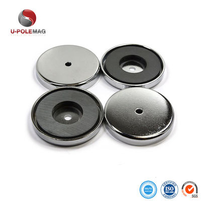 ISO/TS16949 2002 Certifié D80mm Porteur d'aimant de tasse de ferrite avec trou anti-enfoncement D6mm