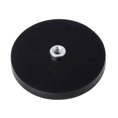 Magnétes industriels à pot en caoutchouc avec trous filetés M6 M8 et force personnalisable