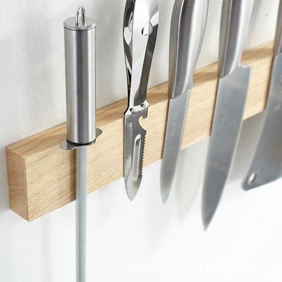 Réservoir à bande magnétique en bois Porteur de couteau magnétique Suction magnétique Levier suspendu Accessoire de cuisine