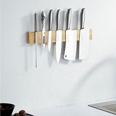 Réservoir à bande magnétique en bois Porteur de couteau magnétique Suction magnétique Levier suspendu Accessoire de cuisine