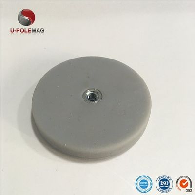 Magnéte de pot en caoutchouc revêtu Magnéte de caoutchouc au néodyme D36*6mm-M6 Permanent Perforé