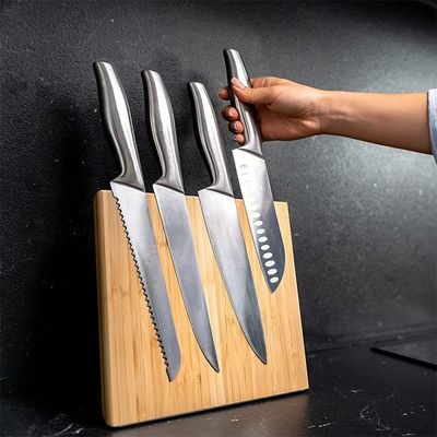Accepté OEM ODM Bamboo Magnétique Stand Bloc de couteau magnétique pour les ustensiles de cuisine Plus