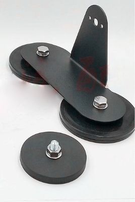 D88x8mm Base magnétique en caoutchouc recouverte de caoutchouc rond avec fil extérieur 45kg Force de traction Forme ronde