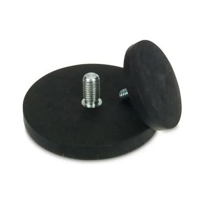 D66mm Magnés de pot en néodyme caoutchuté avec une force de 20 kg et un revêtement en caoutchouc durable