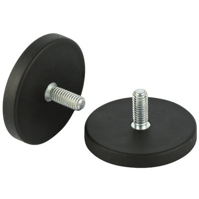 D66mm Magnés de pot en néodyme caoutchuté avec une force de 20 kg et un revêtement en caoutchouc durable