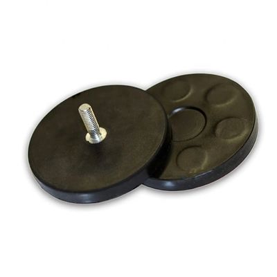 D66mm Magnés de pot en néodyme caoutchuté avec une force de 20 kg et un revêtement en caoutchouc durable